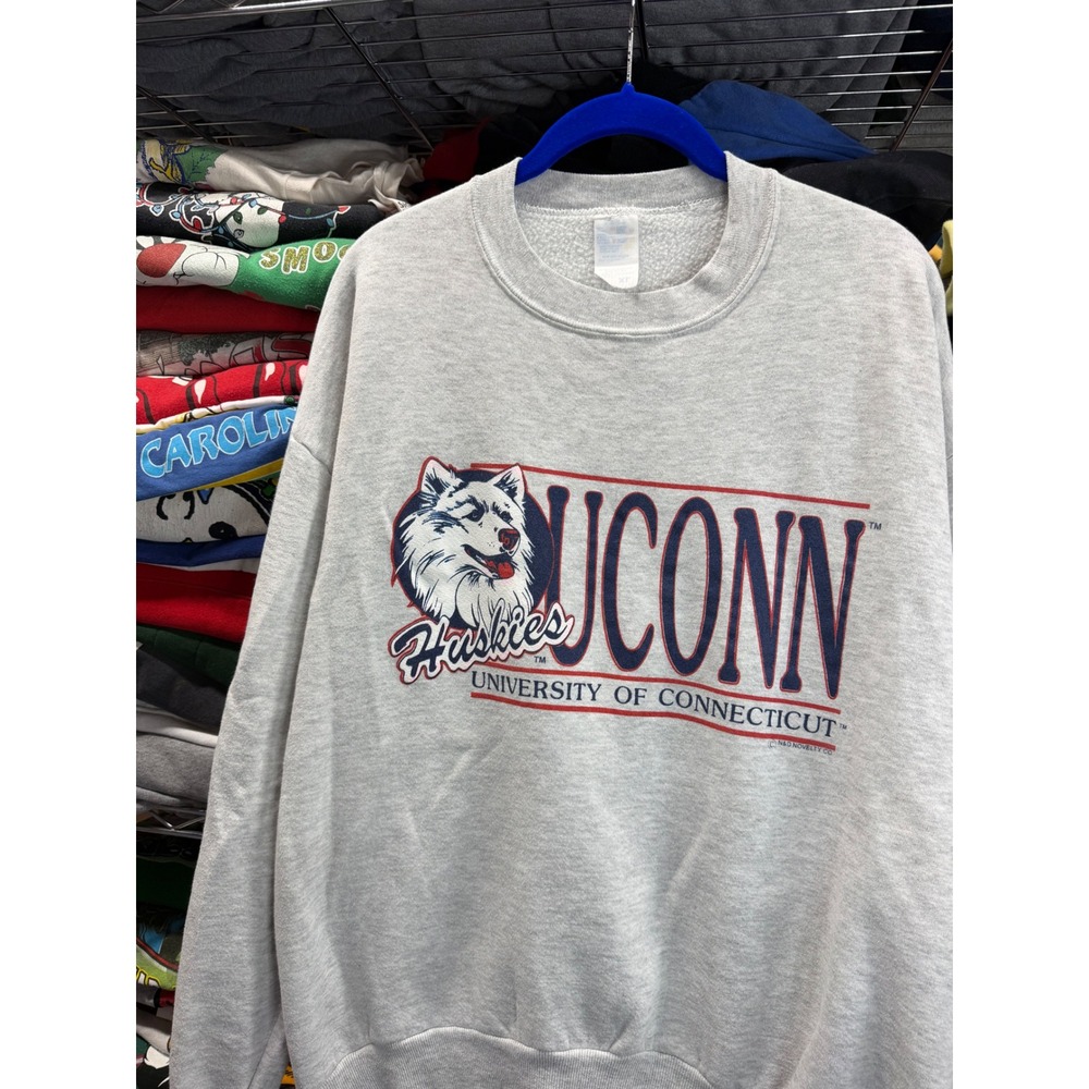 Vintage 90s UConn Huskies Sweatshirt University of Connecticut Crewneck XL